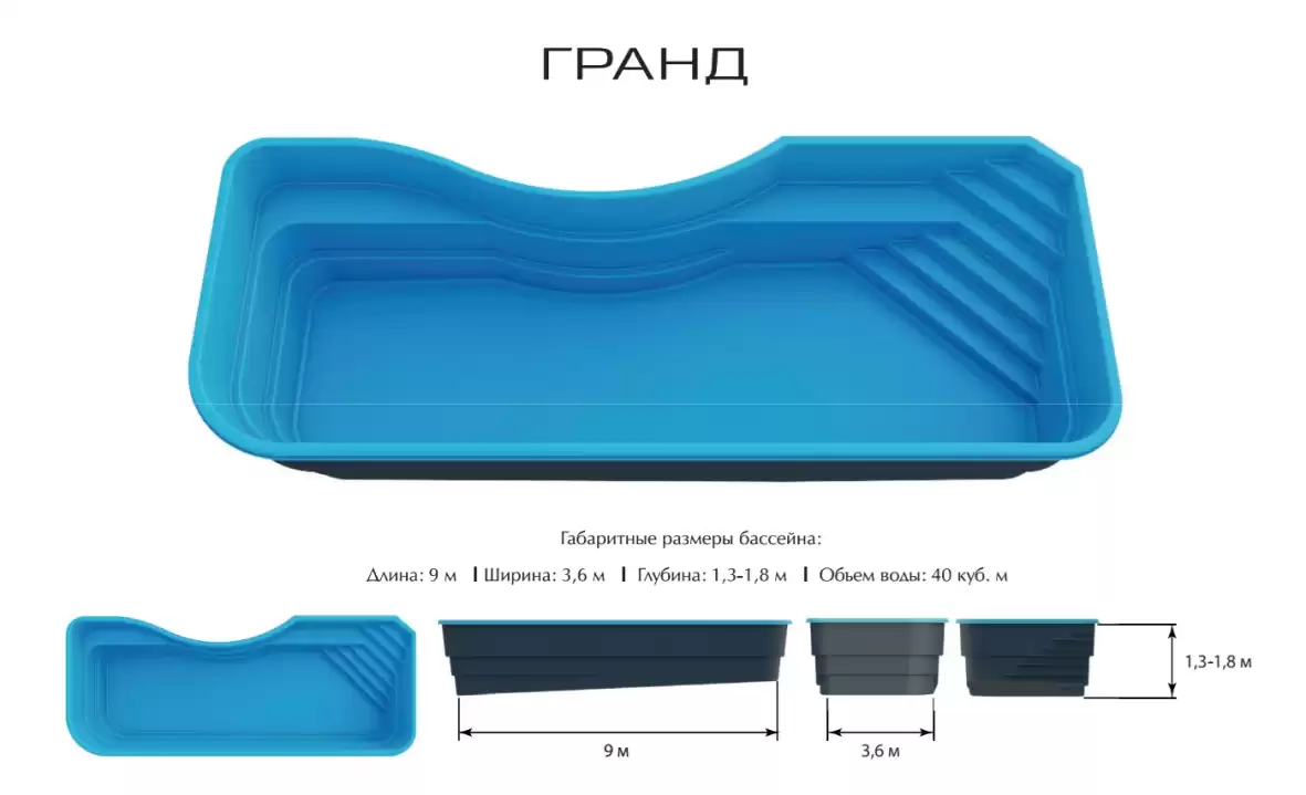 Композитный Бассейн Гранд ECOLINE